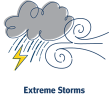 An icon representing extreme storms