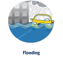 An icon representing flooding