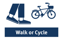 An icon representing walk or cycle