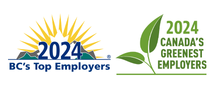 2024 BC Top Employer logo, 2024 Canada's Greenest Employer logo