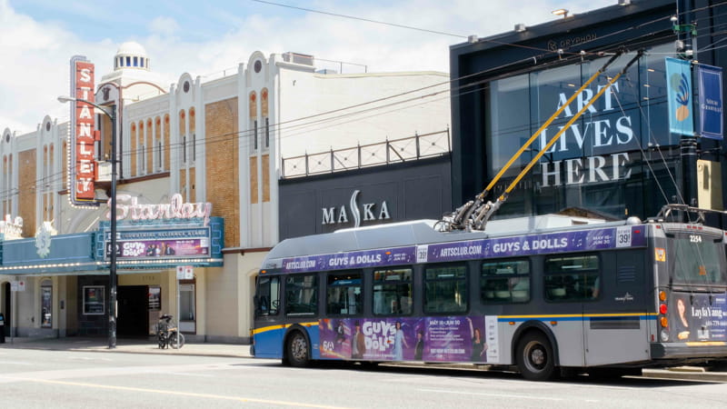 Bus stopped near south granville street