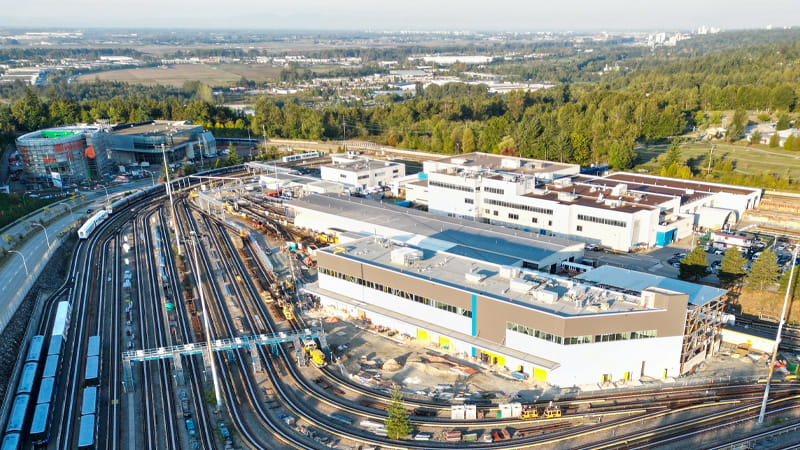 Aerial photoshoot of SkyTrain OMC