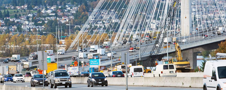 Traffic on a bridge